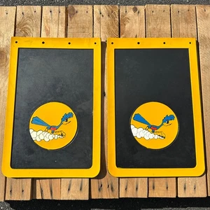 Plasticolor Truck Mud Flaps Roadrunner 70s Deadstock Vintage Rubber Yellow 18x12 - Picture 1 of 5