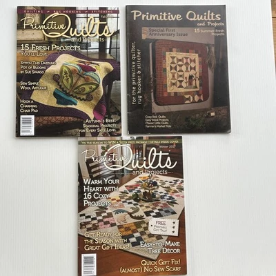 LOT of 3 Primitive Quilts and Projects ALL PATTERNS are unused, Holiday Rug Hook - Image 1 of 4