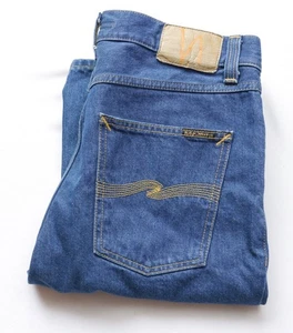 Nudie Hazy Hank Bootcut Slim Jeans mens size W30 L32 S Small True Blue Zip Fly - Picture 1 of 10