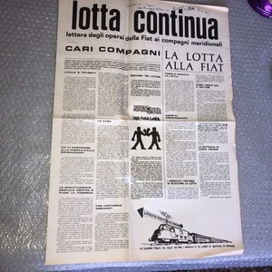 GIORNALE LOTTA CONTINUA - LA LOTTA ALLA FIAT-1969-COMUNISMO-LOTTA DI CLASSE - Foto 1 di 7