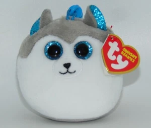 2022 TY Beanie Mini Squish-A-Boos SLUSH Husky Dog Key Clip Show Exclusive 3" - Picture 1 of 2