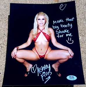 Foto firmada por estrella porno Ashley Fire 8x10 PSA/DNA - Imagen 1 de 2