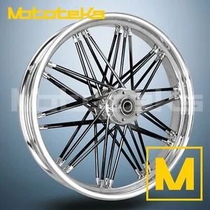 21" FAT SPOKE WHEEL 21X3.5 NOVA BLACK FOR HARLEY TOURING BAGGER FRONT - Bild 1 von 4