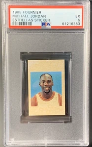 1988 Fournier Estrellas Michael Jordan Sticker PSA 5 EX Rare* Chicago Bulls GOAT - Picture 1 of 2