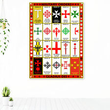 Knights Templar Armor Banner Flag Tapestry Wall Decor Military Art Posters Mural