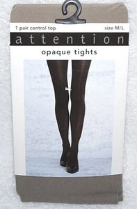 Attention Elephant/Gray Control Top Solid Opaque Tights 1 Pair - Pick Your Size - Picture 1 of 1