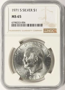 Dólar Eisenhower de plata 1971-S Ike $1 NGC como nuevo 65 - Imagen 1 de 4