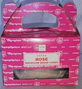 Satya Backflow Räucherkegel 24 Stk. Box (Rose) - US-Verkäufer - Bild 1 von 2