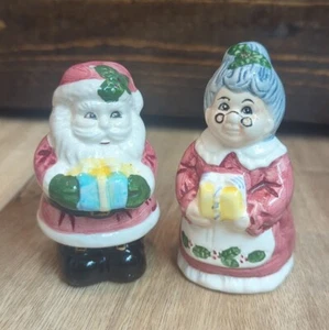 Vintage Santa & Mrs Claus Salz und Pfefferstreuer Set 3,5" - Bild 1 von 4