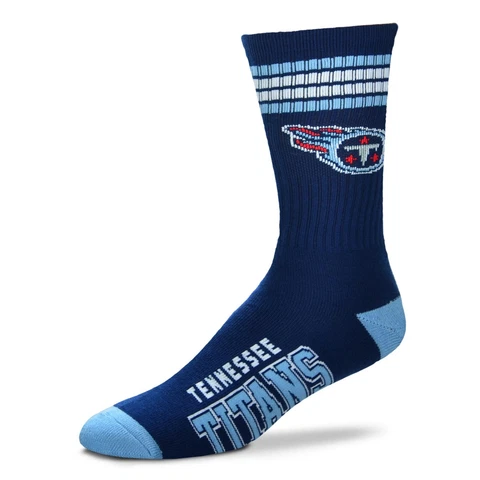 Tennessee Titans NFL 4-Stripe Deuce Crew Socks Large 10-13 FREE SHIP! Cover