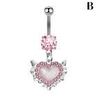 Heart Belly Button Rings Pink Women Fashion Belly Ring Dangle Navel Piercing Th