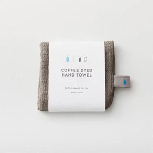 Toalla de mano teñida azul botella café Japón 100 % algodón orgánico gris hecha en Japón - Imagen 1 de 4