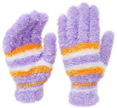 Womens Teens Winter Fuzzy Fun Colorful Stretchy Gloves  - Image 1 of 2