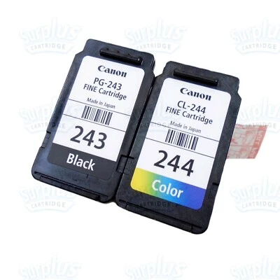 2PK Genuino Canon PG-243 Negro y CL-244 Color PIXMA MG3020 MX492 MG2520 2 MG2525 Foto 1 de 2