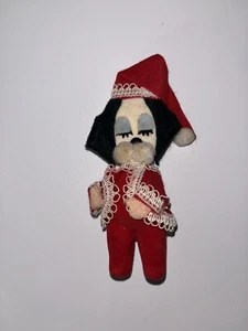 Vintage Kitschiger Filz Weihnachtsschmuck Made In Japan Hund Santa Mod 50er 60er - Bild 1 von 4