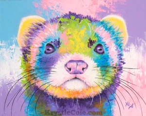 Frettchen Kunstdruck von Krystle Cole - Frettchenmalerei, Frettchen Geschenke, Frettchen Kunstwerk - Bild 1 von 8