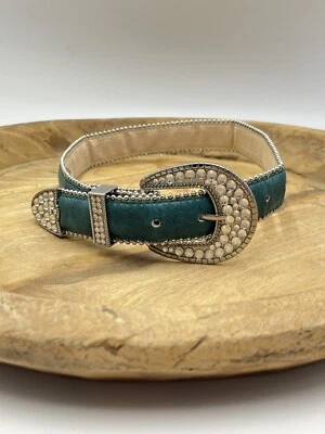 NUEVO CINTURÓN WESTERN BLAZIN ROXX VIEIRA ESTAMPADO DE FLORES CUERO RHIENSTONE PARA MUJER Foto 1 de 4