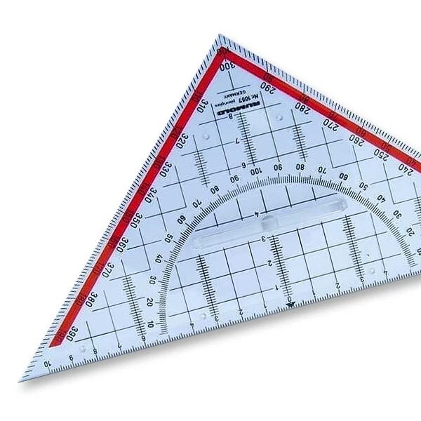 Zeichendreieck 22,5 cm gon-Teilung Rumold 1057, 200 Gon Winkeleinteilung Neugrad