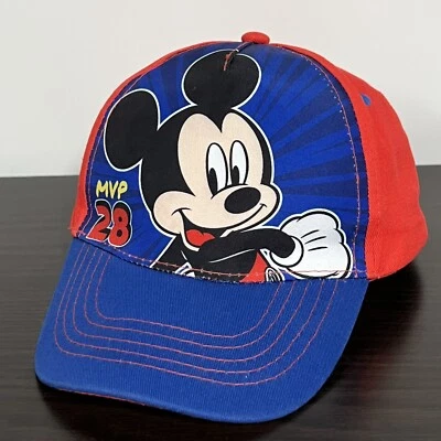NIÑOS Disney Mickey Mouse Sombrero Gorra Ajustable Rojo Azul Snapback Niños Foto 1 de 4