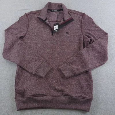 TravisMathew Pullover Mens S Purple Heather Quarter Zip Golf Hideaway Sweater - Image 1 of 4
