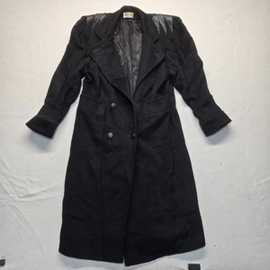 CHARLES KLEIN Maxi Cappotto Trench Lana Nero Elegante Adulto Donna Taglia M Medium - Foto 1 di 11