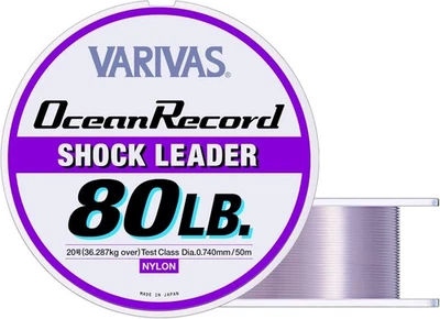 Varivas Ocean Record Shock Leader 20号/80 lb, púrpura brumoso  Foto 1 de 4