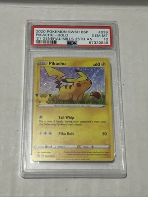 2020 Pikachu General Mills 25th Anniversary Holo Promo SWSH039 PSA 10 Gem Mint - Image 1 of 3