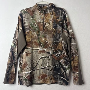 Realtree apHD shirt sz XL 1/4 zip pullover two tone sleeves camo hunting fishing - Picture 1 of 6