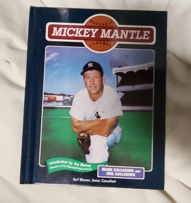 Libro de tapa dura de béisbol de colección leyendas MICKEY MANTLE Yankees grandes fotos historias Foto 1 de 2