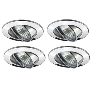 4 x Einbauleuchten Set schwenkbar Premium Line Chrom IP23 4 x 50W GU10 Halogen - Bild 1 von 1