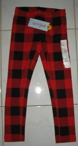 CAT & JACK - NEW - XS (4/5) - RED BUFFALO PLAID COTTON STRETCH LEGGING PANTS - Picture 1 of 3