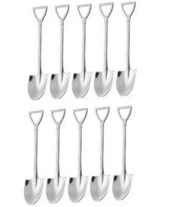 10 Pack Dessert Spoon 6 inch Shovel Shape Stainless Steel Spoons Ice Cream Fr... - Picture 1 of 7