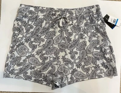 Pantalones Cortos Para Mujer Zoe + Phoebe Informales Estampado Talla XL Negro Blanco Cachemira Nuevos con Etiquetas Foto 1 de 4