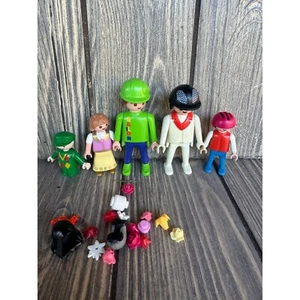 Lotto figurine e accessori Playmobil vintage casco verde bambino bambino - Foto 1 di 4