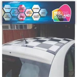 FIAT 500 KARIERTE FLAGGE DACH GRAFIK AUFKLEBER STICKER - Bild 1 von 4
