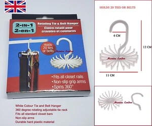 DREHBARER KRAWATTENGURT RACK VERSTELLBARER AUFHÄNGER HÄLT 20 KRAWATTENGURTE ORGANIZER DREHUNGEN 360 - Bild 1 von 4