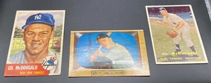 3 CARD LOT VINTAGE GIL MCDOUGALD YANKEES 1953 TOPPS 1952 TOPPS 1955 BOWMAN - Picture 1 of 2