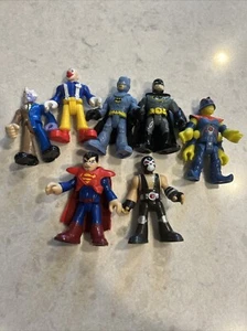 Imaginext Heroes & Villian Figures Lot Clown Batman Superman Two Face Lot Of 7 - Picture 1 of 9