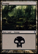 MTG-1x-Light Play, English-Swamp (292) - Foil-Time Spiral