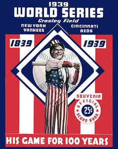 1939 World Series Poster - Reds vs Yankees - 8x10 Color Photo - Picture 1 of 1