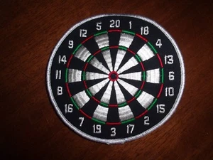 Large 5" Embroidered Dart Board Biker Trophy Patch Vintage 80s 90s Sew On A++  - Picture 1 of 1