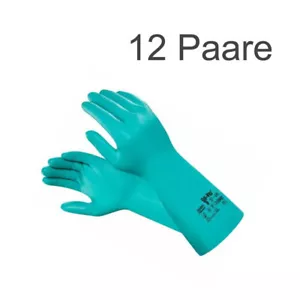 12 Paire Ansell Gants Solvex Taille 8 Vert 37-695 - Photo 1/4