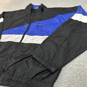 Vintage Wilson Jacket Mens Extra Large Black White Blue Windbreaker Lightweight - Picture 1 of 13
