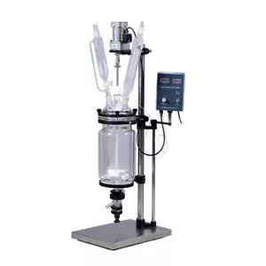 1L Lab Jacketed Glass Reactor Chemical Stirred Reaction Vessel Digital Display - Picture 1 of 11