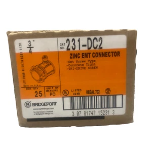 Juego de conectores Bridgeport 231-DC2 tornillos fundidos a presión zinc tamaño 3/4 pulgadas 25 piezas - Imagen 1 de 5