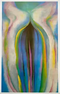 GEORGIA O'KEEFFE RARE 1980'S OFFSET LITHOGRAPH PRINT POSTER " GREY LINE " 1923 - Picture 1 of 12