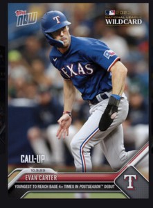 2023 TOPPS NOW 10/3-Postseason Debut Rookie -EVAN CARTER(Topps Bunt Digital card