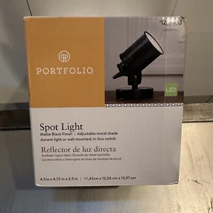 Portfolio Desk/Wall Mount Adjustable Flat Black 5 Watt/280 Lumen LED Spotlight - Picture 1 of 11