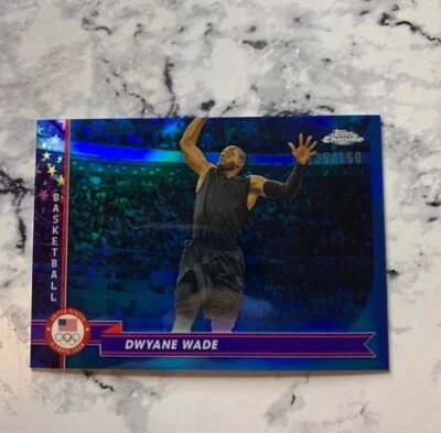 2024 Topps Chrome US Olympics Blue Refractor Dwyane Wade /150 #173 SP - Image 1 of 2