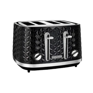 Morphy Richards Vector 4 Slice Toaster in Black with Patterned 3D Finish 248131 - Picture 1 of 8